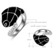 Snake - Swarovski kristályos divatgyűrű - fekete