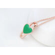 Szívgyűrű- zöld- Swarovski kristályos - nyaklánc