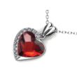 Eloisa - Swarovski kristályos szív alakú nyaklánc díszdobozban - piros