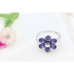 Blossom - Lila - Swarovski kristályos - Gyűrű
