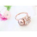 Mira - Pezsgőszínű - Swarovski kristályos - Gyűrű - borostyán