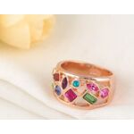 "Színes kert " - Swarovski kristályos divatgyűrű