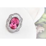 Nemeszisz- rózsaszín- Swarovski kristályos - Gyűrű