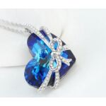 Szívem ajándékban- kék- Swarovski kristályos nyaklánc