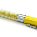 Kristályos toll ( golyóstoll ) fekete tintával, érintőképernyőhöz való véggel - citromsárga