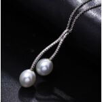 Donna - Swarovski gyöngy nyakék cirkóniakövekkel - fehér
