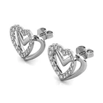 LOVE - ékszerdobozos Swarovski kristályos fülbevaló - fehér