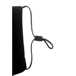 Swarovski kristályos egészségügyi maszk, állítható fülpánttal - fekete, oldalt dupla sávos motívummal