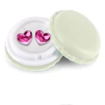 Monique Swarovski kristályos fülbevaló- rózsaszín-Macaron dobozban