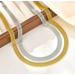 Aranyszínű mesh acél nyaklánc - 45+5 cm