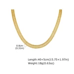Aranyszínű mesh acél nyaklánc - 45+5 cm