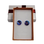 Csillogó kör- Swarovski kristályos fülbevaló-kék