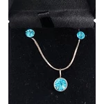 Spot- Swarovski kristályos nemesacél ékszerszett - kék