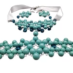 Annie - Swarovski gyöngy ékszerszett -  zöld