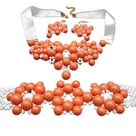 Livy- Swarovski gyöngy ékszerszett - narancs