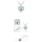 Kőszív-türkiz - Swarovski kristályos - Medál