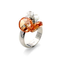 Ambre- Swarovski kristályos gyűrű - narancs