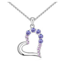 Fél szíven kristály- lila- Swarovski kristályos nyaklánc - Valentin napra ajánljuk!