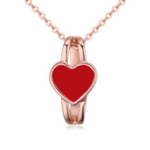 Szívgyűrű- piros- Swarovski kristályos - nyaklánc - Valentin napra ajánljuk!
