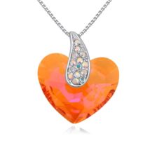 Corazón- Swarovski kristályos nyaklánc-narancs - Valentin napra ajánljuk!