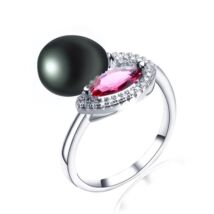 Josefine - valódi gyöngyből készült gyűrű - fekete