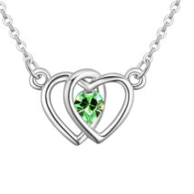 Double heart- zöld - Swarovski kristályos nyaklánc 