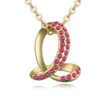 Bent snake- rózsaszín-arany kristályos nyaklánc