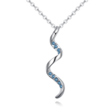 Spiralis - kék - Swarovski kristályos nyaklánc