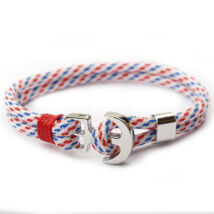 Anchorissime - Anchor horgony karkötő - piros dísz - dupla szálú fehér mintás kötéllel