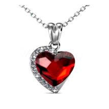 Eloisa - Swarovski kristályos szív alakú nyaklánc díszdobozban - piros