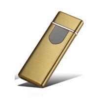 Elegáns  2.USB öngyújtó, látványos bekapcsológombbal -  arany
