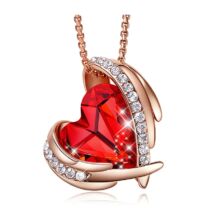 Red Angel- Swarovski kristályos nyaklánc-piros-arany - Valentin napra ajánljuk!