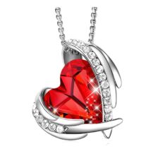 Red Angel- Swarovski kristályos nyaklánc-piros-ezüst - Valentin napra ajánljuk!