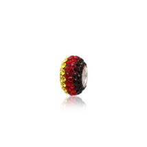 Pandora stílusú Swarovski kristályos - sárga, piros és fekete - ezüst