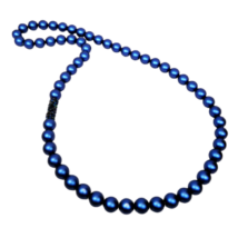 Swarovski gyöngy nyaklánc - Crystal Tube Bermuda Blue dísszel - kék