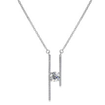 Annavirág - Moissanite gyémánt ezüst nyakék