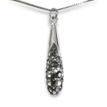 Bilion - Swarovski kristályos ezüst nyaklánc-Black diamond
