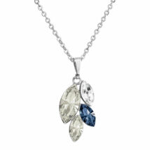 Rain - Kézzel készített Swarovski kristályos nyaklánc - Denim Blue, Crystal, Silver shade