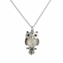 OWL - Kézzel készített opálköves nyaklánc - White opal silver - fehér