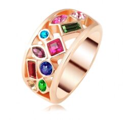 "Színes kert " - Swarovski kristályos divatgyűrű