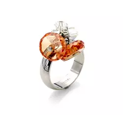 Ambre- Swarovski kristályos gyűrű - narancs