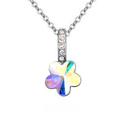 Flower- színjátszó fehér- Swarovski kristályos nyaklánc