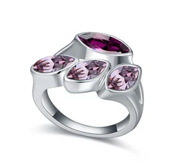 Izolda-bordó-Swarovski kristályos - Gyűrű