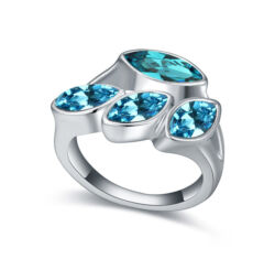 Izolda-kék-Swarovski kristályos - Gyűrű