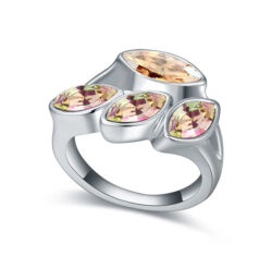 Izolda-borostyán-Swarovski kristályos - Gyűrű