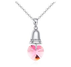 The bell of the love- rózsaszín-  Swarovski kristályos nyaklánc