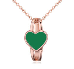 Szívgyűrű- zöld- Swarovski kristályos - nyaklánc