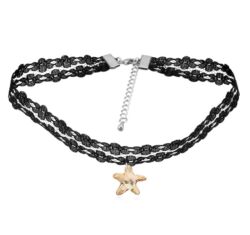 Gótikus csipkés nyaklánc- csillag alakú Swarovski kristállyal- pezsgő