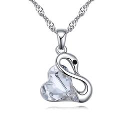 Hattyúdal - Swarovski kristályos nyaklánc - fehér