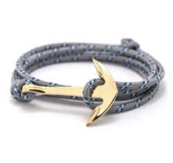 Anchorissime - Anchor horgony karkötő - arany - kék-fehér mintás szürke kötél